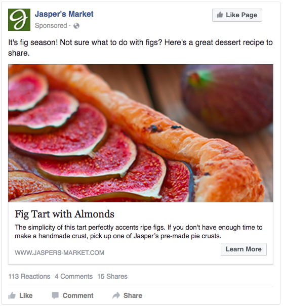 Fig recipe Facebook Ad